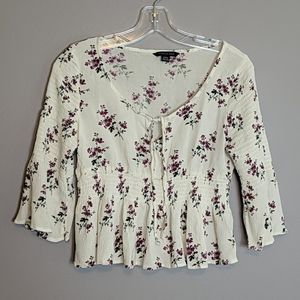 American Eagle Purple Flower Top